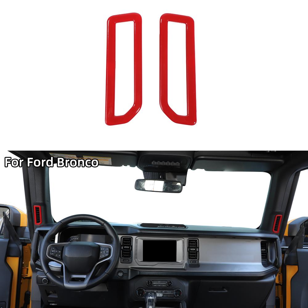 2x A-Pillar Air Vent AC Outlet Cover Trim For Ford Bronco 2021+ Red Accessories