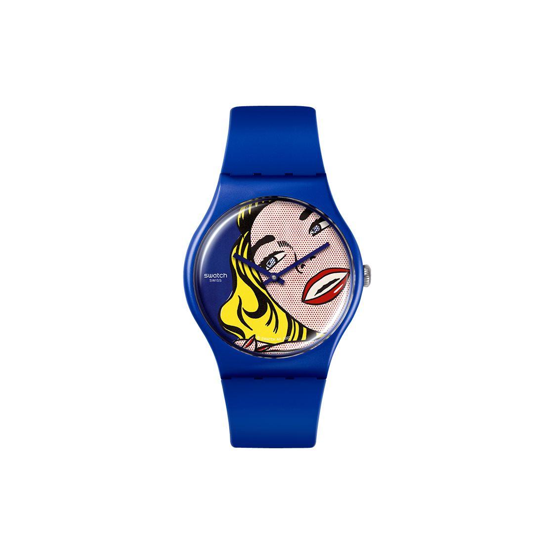 

Swatch Quartz Movement 30M Water Resistant Watch 41Mm Blue Dial Plastic Case Silicone Strap Unisex watches SUOZ352 Blue