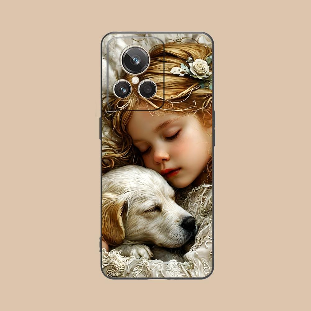 Girl Dog Puppy Matte TPU Mobile Phone Case for Realme GT 8 Neo Pro C75 73 71 C67 65 C55 53 C35 31 C20 15 Colorful Cover