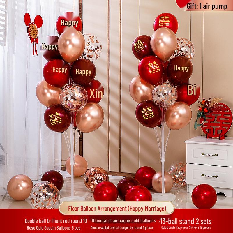 Red Wedding Balloons: Romantic Bedroom & Living Room Decor, Photo Props, Wedding Scene Setup