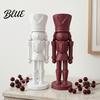 Modern Nutcracker Figure 3D Printed Soldier Statue Geometric Minimalist Figurine for Desk Luxury Home Tabletop Piece Shelf DIY Paintable Sculpture,