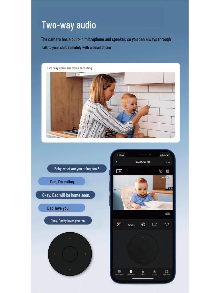 Tuya Indoor 360° HD Smart Camera with Wireless Mobile Tracking