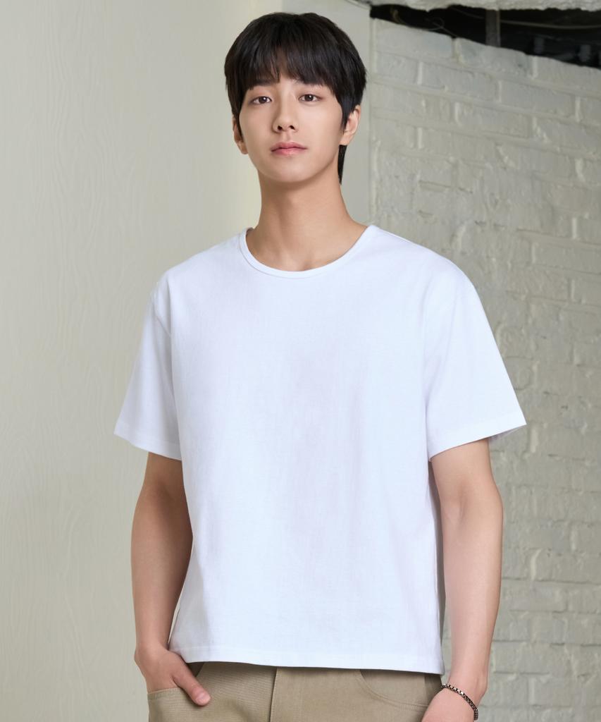 HYOJI 26 Ss Crop Short Sleeve T-Shirt (Round/U-Neck) (Type B)