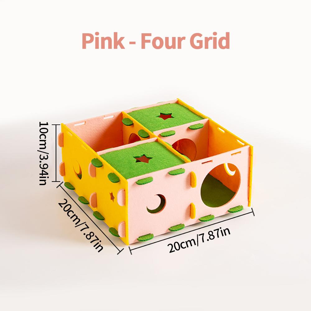 

DIY Small Pet Toy Maze Tunnel Play Detachable Hamster House Contrasting Style Felt Material Interesting Originality Hamster Toy