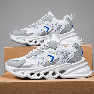 Duże ostrze męskie buty wiosenne nowe gruba podeszwa amortyzująca wstrząsy wszechstronne oddychająca siatka buty taty codzienne buty do biegania