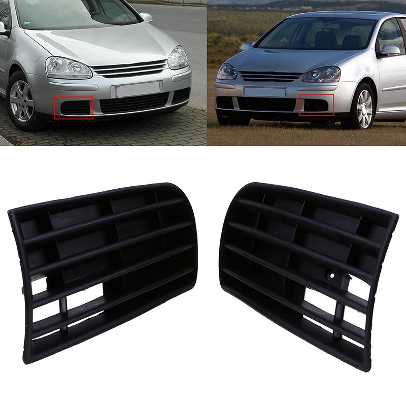 Front Bumper Lower Grille Replacement for VW Golf 5 MK5 2004-2009,ABS Black Car Exterior Fog Light Vent Cover Trim