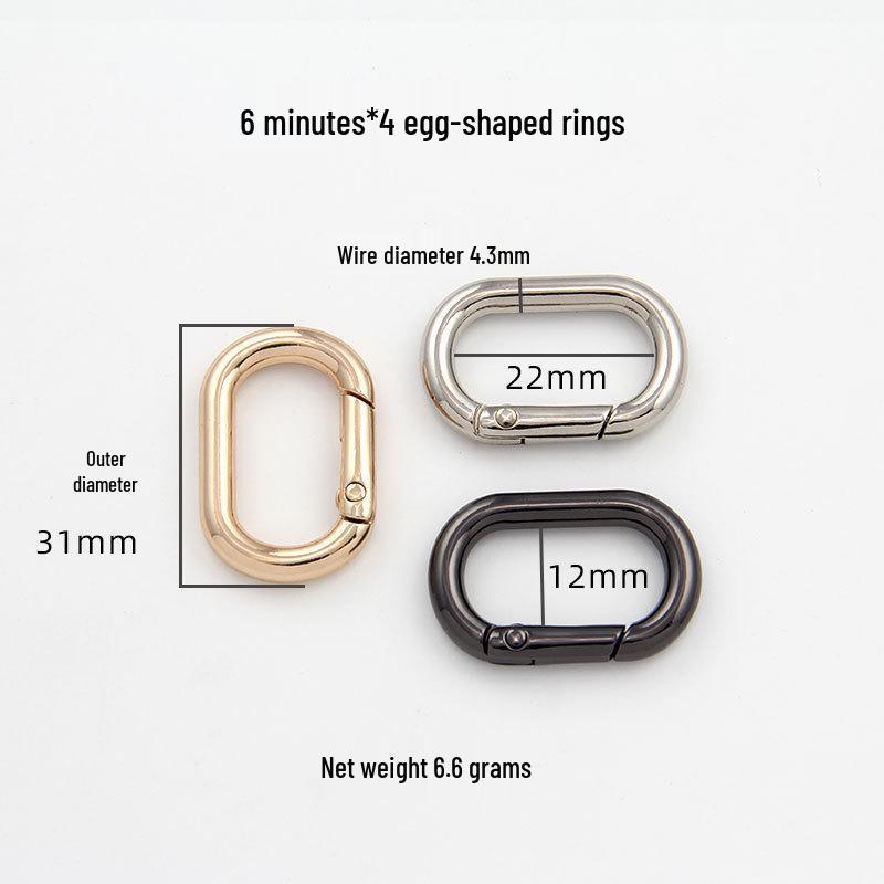 Zinc Alloy Electroplated D-Shaped Keychain Handle Ornament