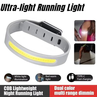 COB LED Ultralehké Běžecké Světlo Nabíjecí Typ-C Dobíjecí Odolné proti Potu Světlo Mini Náramek na Ruku Kotník pro Noční Kempování Cyklistiku