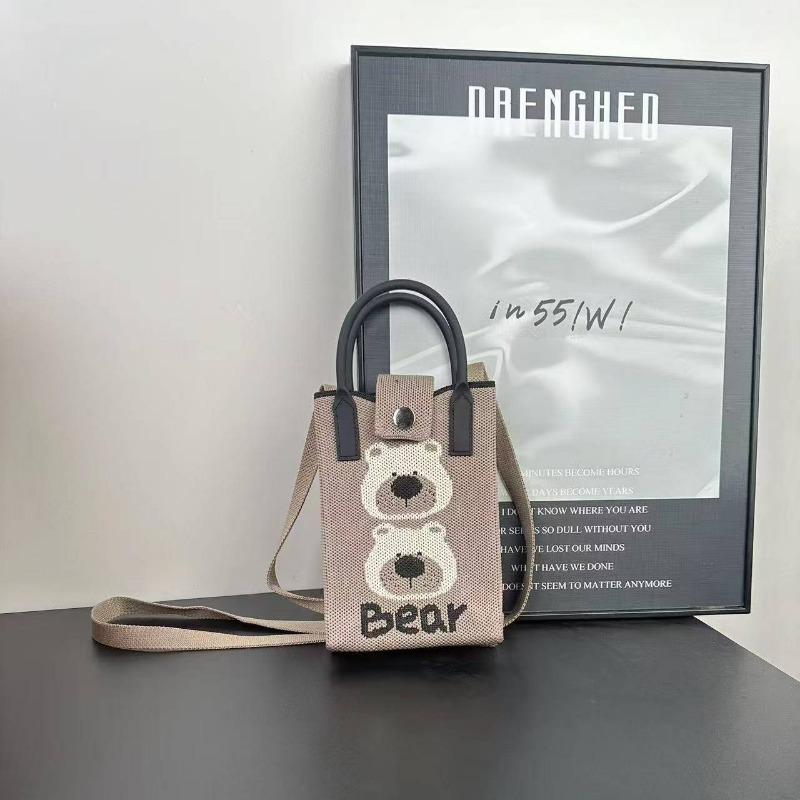 Premium Sense Ns Mobile Phone Bag New Cartoon Knitted Bag Dopamine Niche Versatile Messenger Shoulder Bag Handbag