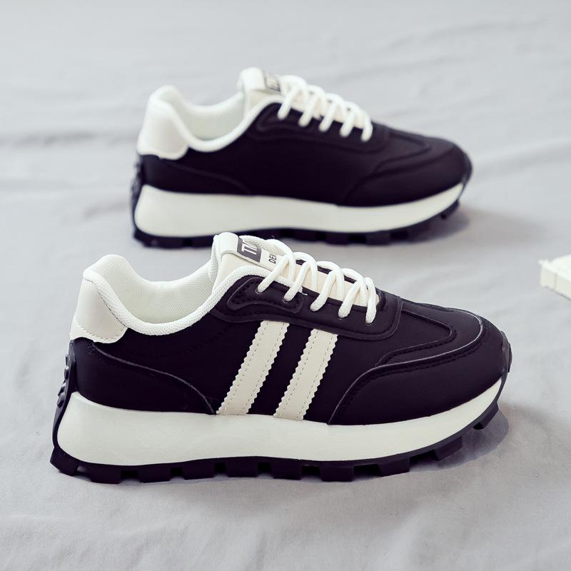 

Весна новая маленькая белая обувь женская обувь универсальная спортивная толстая подошва обувь весна и осень 40 чёрный