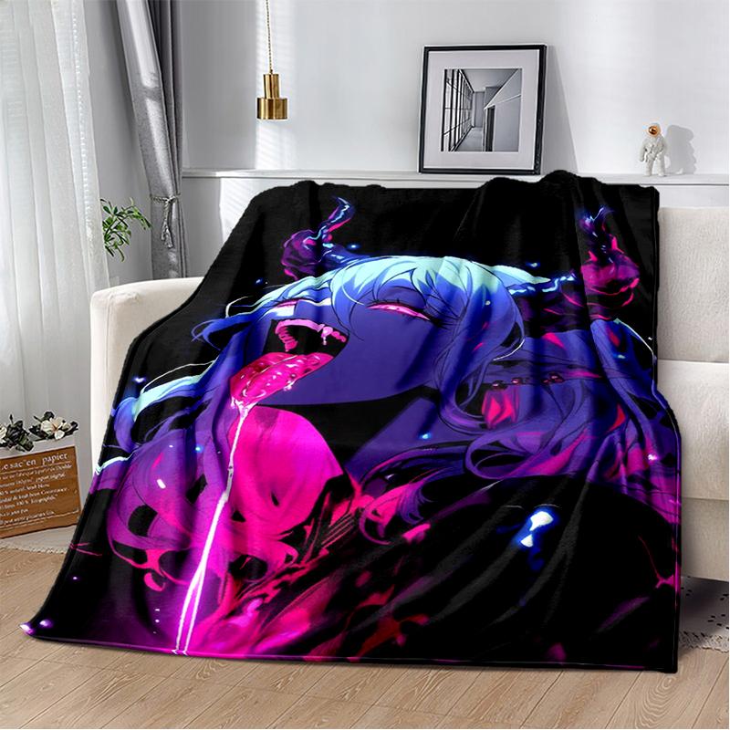 Zero Two 29 Style Cartoon 002 Hiro Sexy Girl DARLING In The FRANXX Flannel Blanket,Soft Throw Blanket for Home Bedroom Bed Sofa