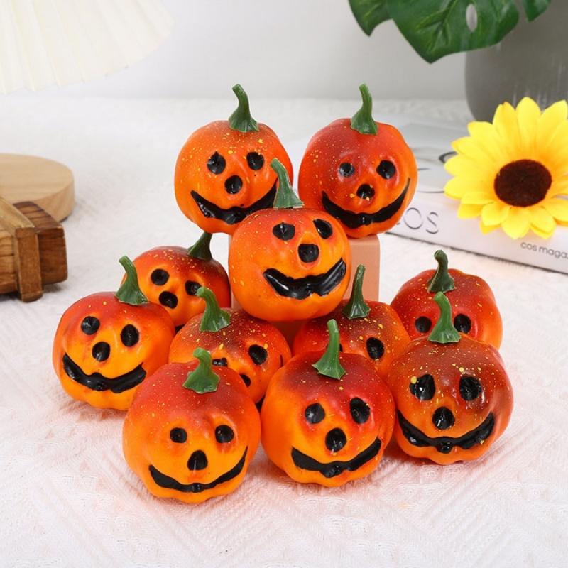 1pc/2pcsHalloween Ghost Face Small Pumpkin Smiley Face Foam Simulation Pumpkin Party Table Decoration Ornament Mini Pumpkin Phot