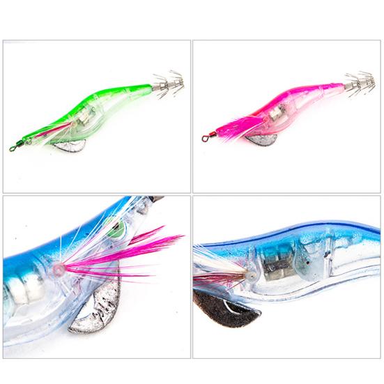 LED Light-up Shrimp Shrimp Squid Waterproof Simulation Lure Lighted Bionic Jig Hook Prawn