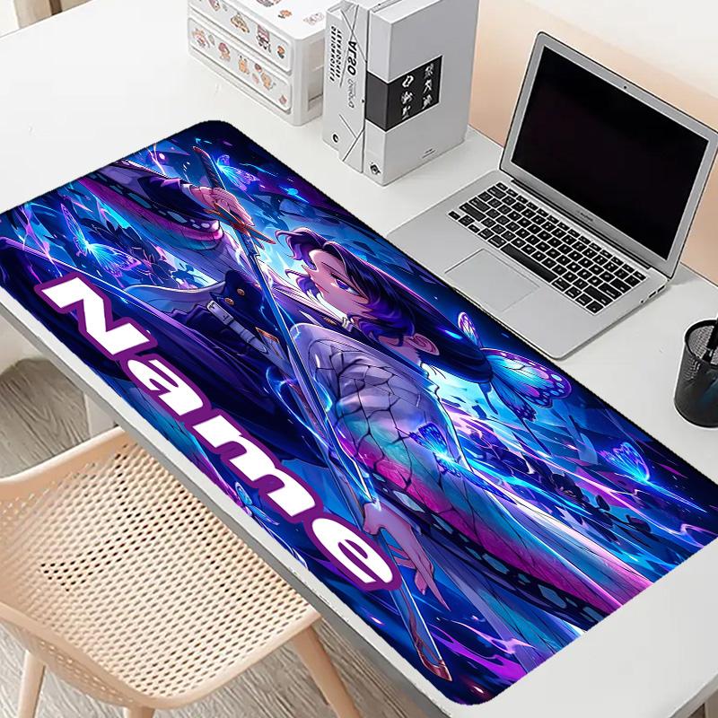 Custom Name Personalized Demon Slayer Pattern Mousepad, Laptop PC Desk Mat, Decorative Desk Mat for Home Keyboard Pad Gift