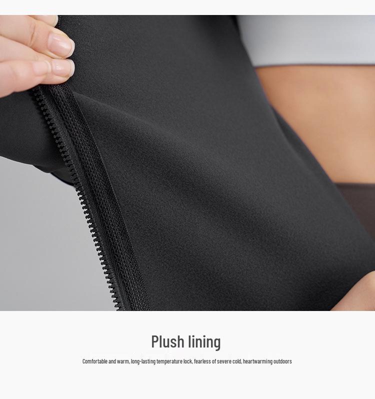 Damen Schlankmachende Fleece-Yoga-Jacke - Stehkragen, Verdickt für Herbst/Winter