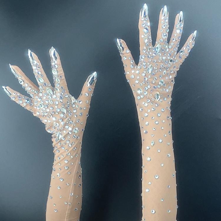 1pair Masquerades Meshes Gloves Ladies' Dress Gloves Luxurious Meshes Mittens for Photographic and Theme Parties