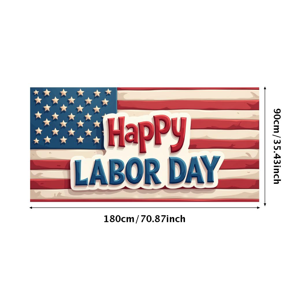 USA Celebration Polyester Material Party Backdrop Stars and Stripes Labor Day Banner for National Holiday