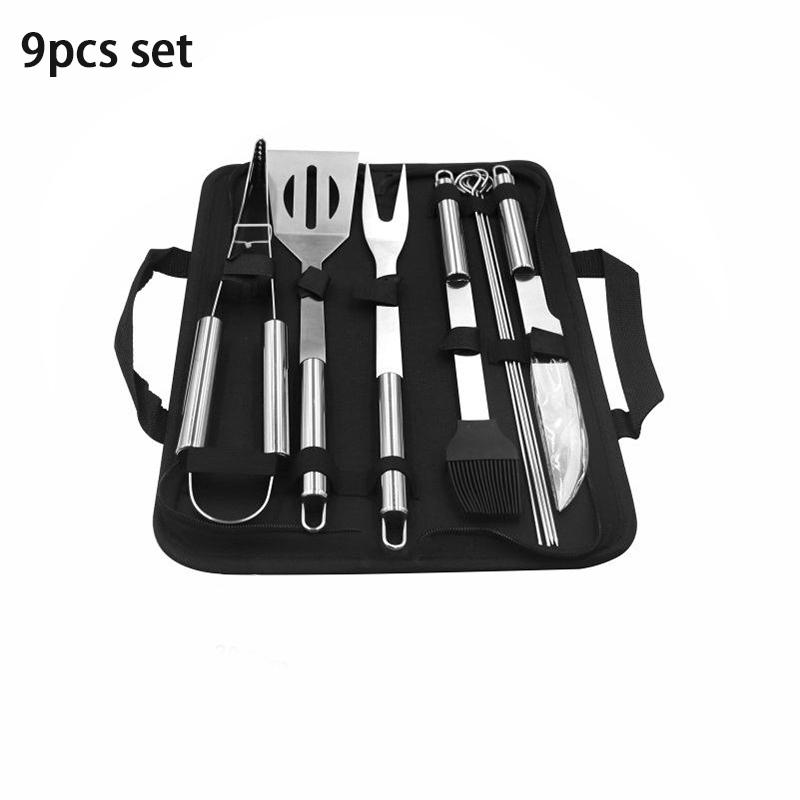 JUSTINLAU BBQ Grill Accessories Set Stainless Steel BBQ Utensil Kit with Bag Portable Outdoor Practical Grill Tools Utensils Kit