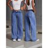 Chic Loose Fit Wide Leg Denim Jeans for Women High Waist Flattering Pants Vintage Style Baggy Jeans Streetwear Outfit