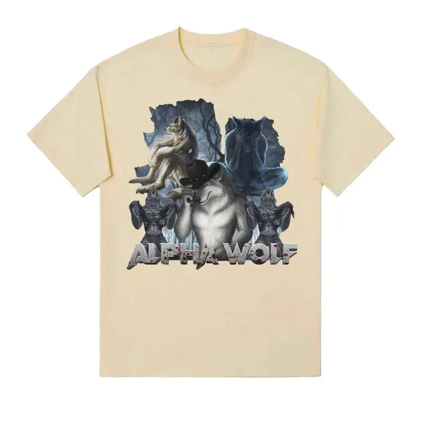 

Wolf Ripping Meme Funny T Shirt Alpha Wolf Werewolf Literally Me Graphic Women T-shirts for Harajuku Streetwear feUnisex T-shirt 4XL