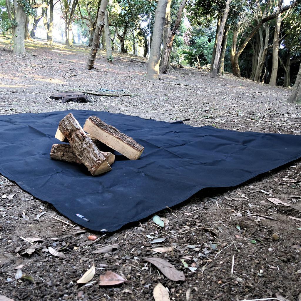 HOBI in Third generation Survive Sheet 3L x Ground sheet canvas paraffin processing and Lightweight Sturdy eyelets All black Black IN [Made Japan]