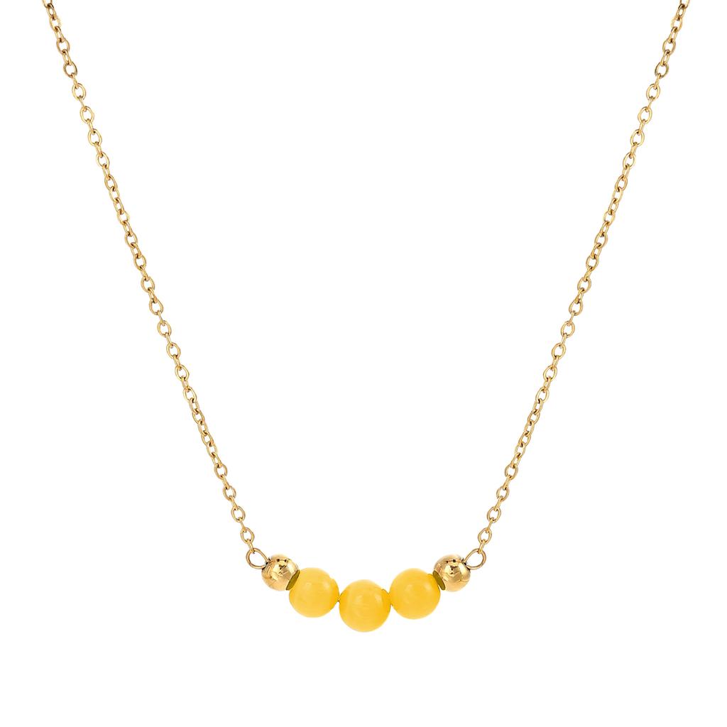 Vintage Necklace Featuring Natural Stone Adjustable Length Necklace Stainless Steel Texture Present for Women and Girl
