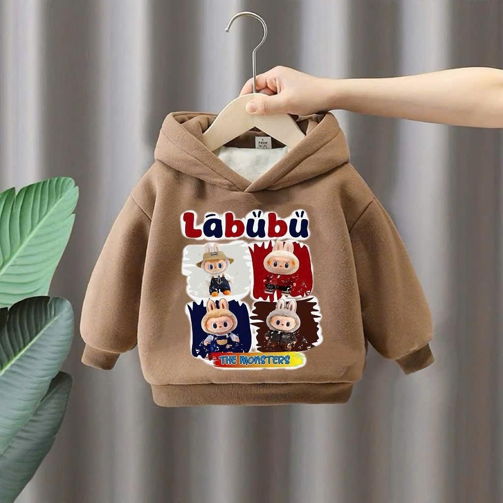 Autumn Winter Hoodie Sweatshirt for Boys and Girls LABUBU Warm Material