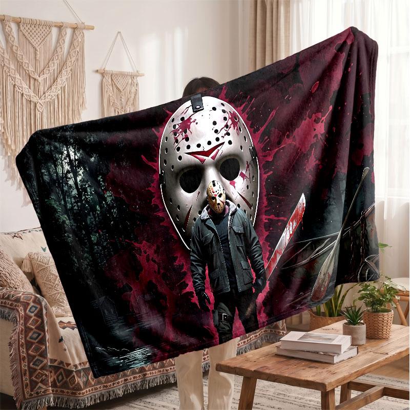 Warm Flannel BlanketFriday the 13th Jason Voorhees Soft Cozy Throw Blanket for Bedroom Couch