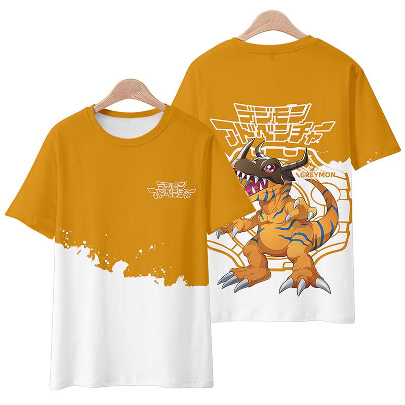 Anime Digimon Adventure 3D-Druck T-Shirts Sommer Herren Damen Lässig Mode Übergroß Kurzarm T-Shirt Männlich Tees Tops Kleidung