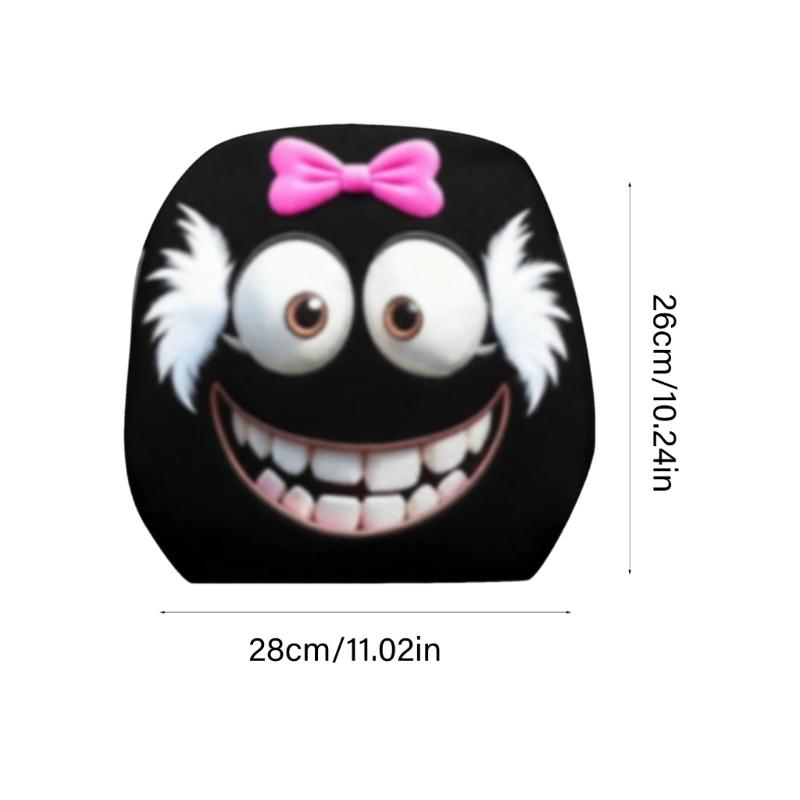 Playful Cartoon Eye Car Headrest Cover Cartoon Bows Design Strong Polyester Decorations Universal Auto Accessories