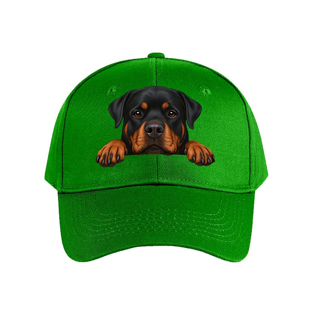 Realistischer Rottweiler Hund lugt Kunst Druck Heim Dekoration Baseball Kappe Mode Unisex Sonnenhut Damen Outdoor Sport Snapback Kappe