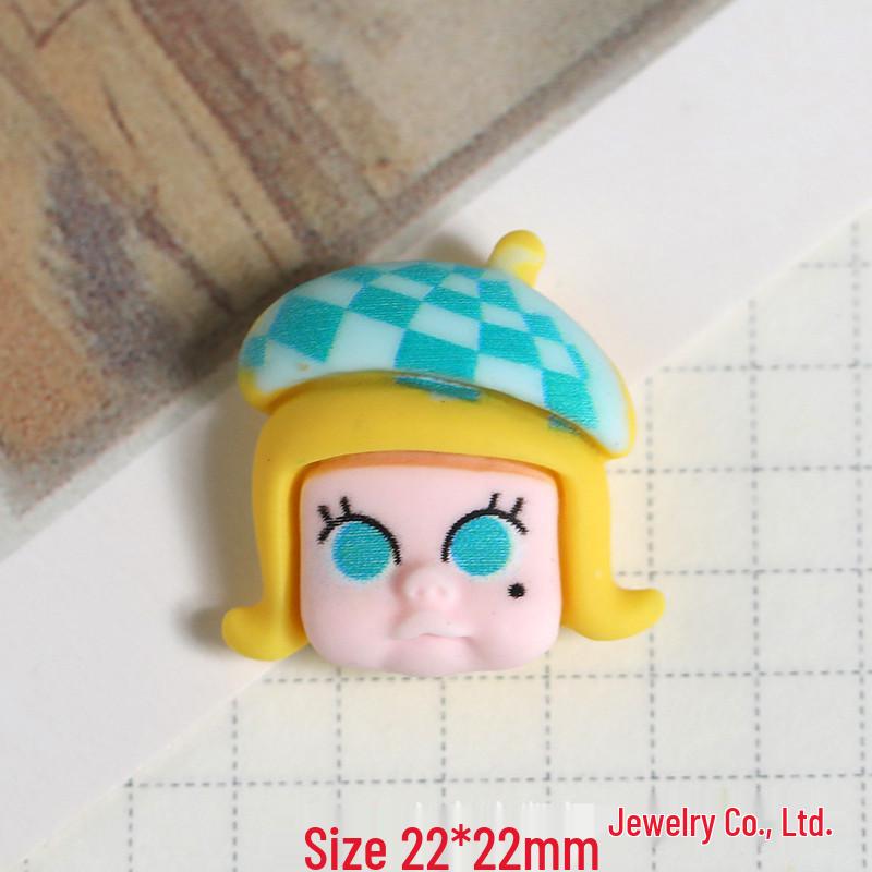 Cartoon Head DIY Resin Accessories: Phone Case, Hair Clip, Cup Decor & Fridge Magnets