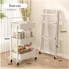 3-Tier Rolling Cart Metal Utility Cart Mobile Storage Trolley On Wheels Shelving Food Storage Kitchen Bathroom Laundry Room