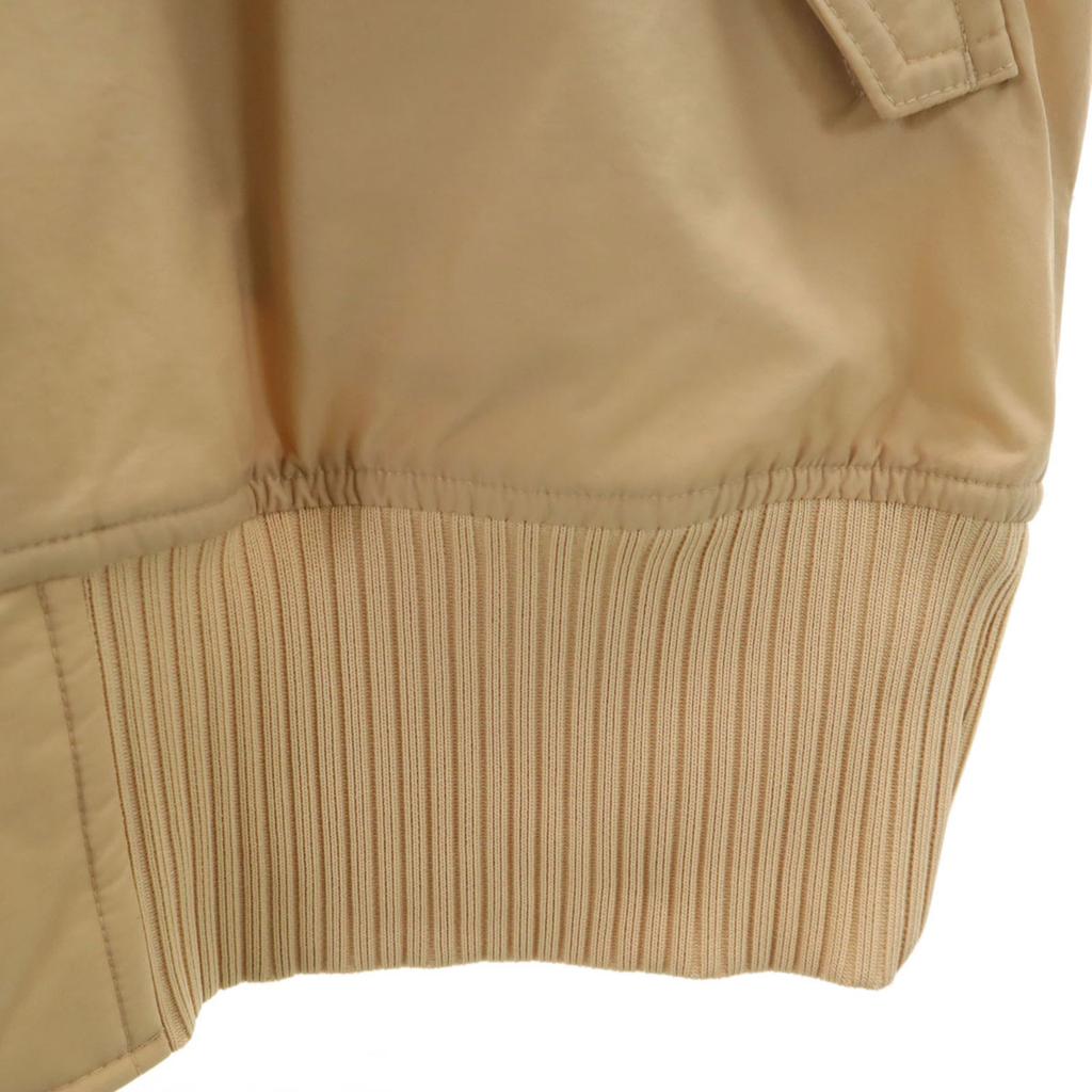 Adidas Trefoil Logo Blouson M Beige Quilted Back Women Used