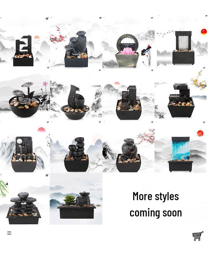 Desktop Rockery Waterfall Fountain for Home, Bedroom, or Living Room Decor