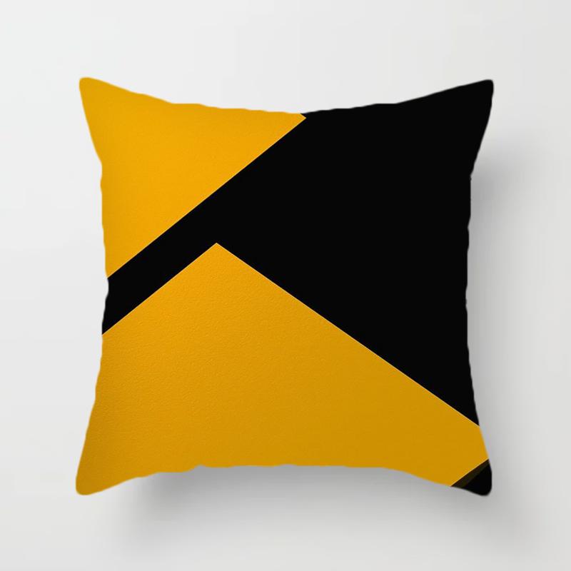 Home Decor Yellow Geometric Pattern Decorative Pillowcase    Sofa Cushion Cover
