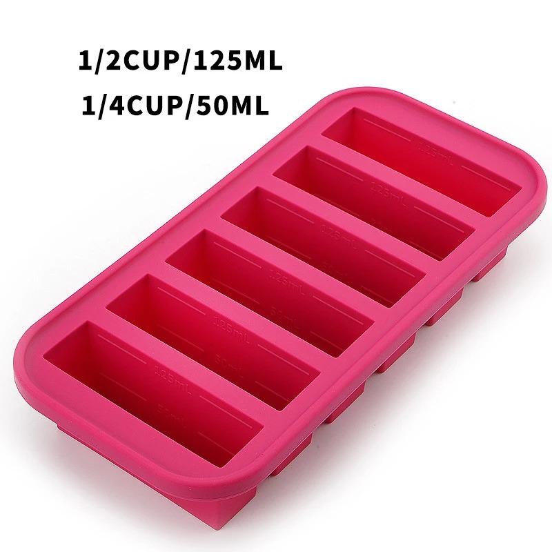 2/4/6-piece Silicone Freezer Tray Mold with Lid, Storage Box Food Box, Storage Containers for Soup, Broth, Meal Prep, Ice Cubes