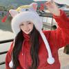 Ear Muffs New Year Pullover Cap Lace Up Winter Plush Warm Hat Lion Dance Beanies Hat  Outdoor