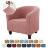 Solid Color Bath Tub Sofa Cover Nordic Polar Fleece Armchair Slipcover Elastic Single Couch Slipcover for Club Home Office Hotel