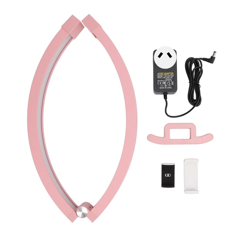 Half Moon Light for Nail 22 Inch 20W 1500LM 3200 to 5600K Foldable Half Moon Desk Lamp with Phone