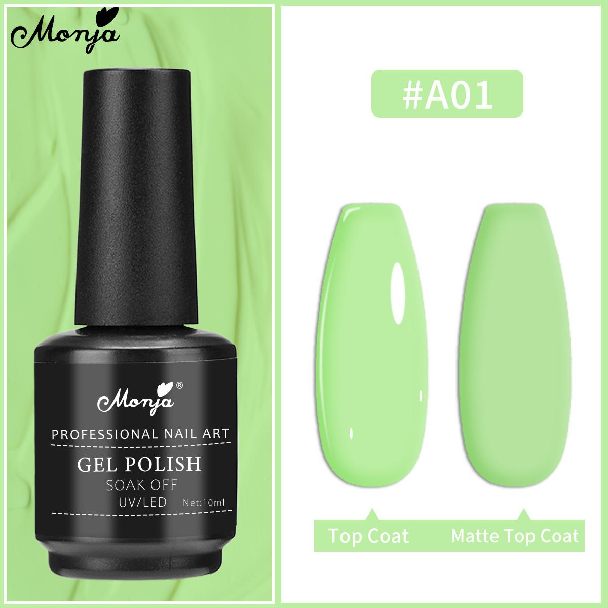 

Monja 10ml Bottle Nail Gel Color Polish UV Semi Permanent Painting Quick Drying Soak Off LED Lamp Cure Varnish Lacquer Manicure