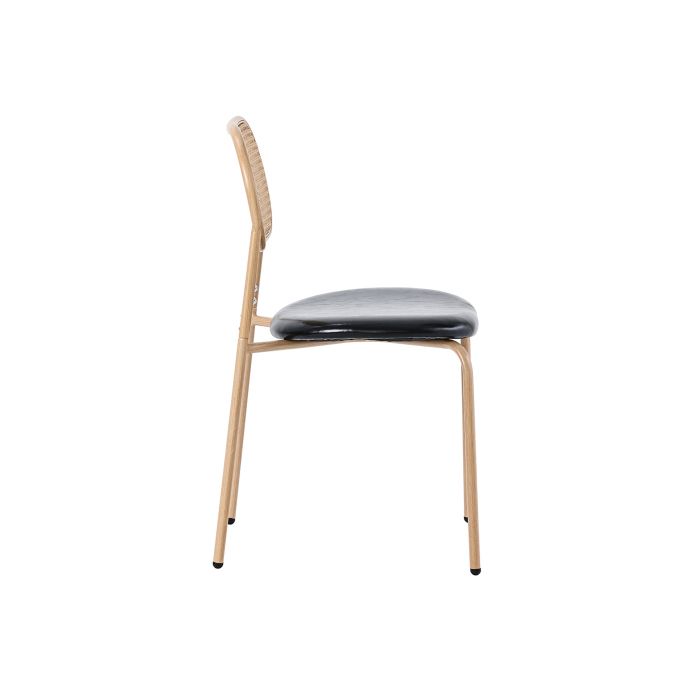 Chaises De Salle À Manger - MUVOE - Lot De 4 - Rotin Naturel - Métal - Confort Ergonomique