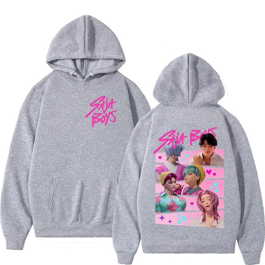 K-pop Saja Boys Demon Hunters Print Hoodies Men Women Long Sleeve Pullover Sweatshirts Popular Fashion Pullover