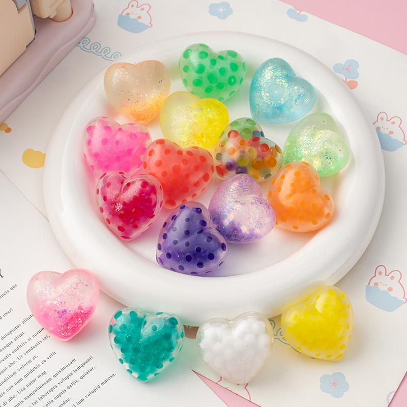 Heart Water Beads Squishy Love Shape Mochi Squishy Squeeze Pinch Stress Relief Toys Stress Ball Valentine's Day Lover Gift Bag