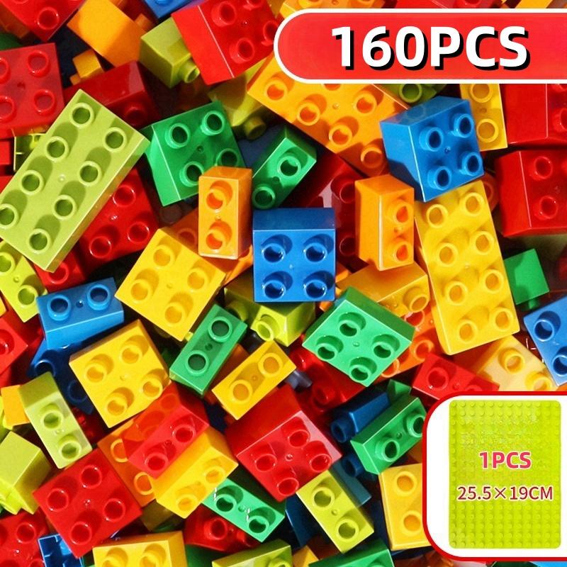 

Non-Toxic 160Pcs Creative Building Blocks Set Of Colorful Classic Basic Silver Brick Diy Toys For Baby Christmas Gifts 3 To 10 Years Toys