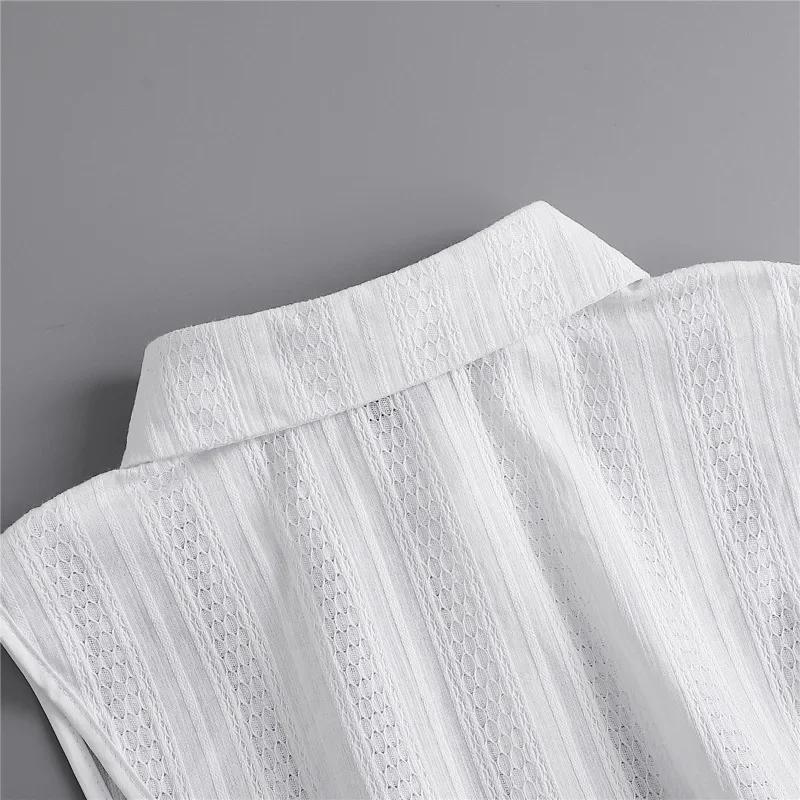 Women Fashion Ruffle Fake Collar Shirts Button-up Stand Lapel Half Shirt Detachable Collar Female Blouses Tops Clothing Ties