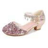 Girls' Pink Rhinestone Princess Sandals - Breathable & Fashionable Korean Style for Medium and Large Children's Summer Performance