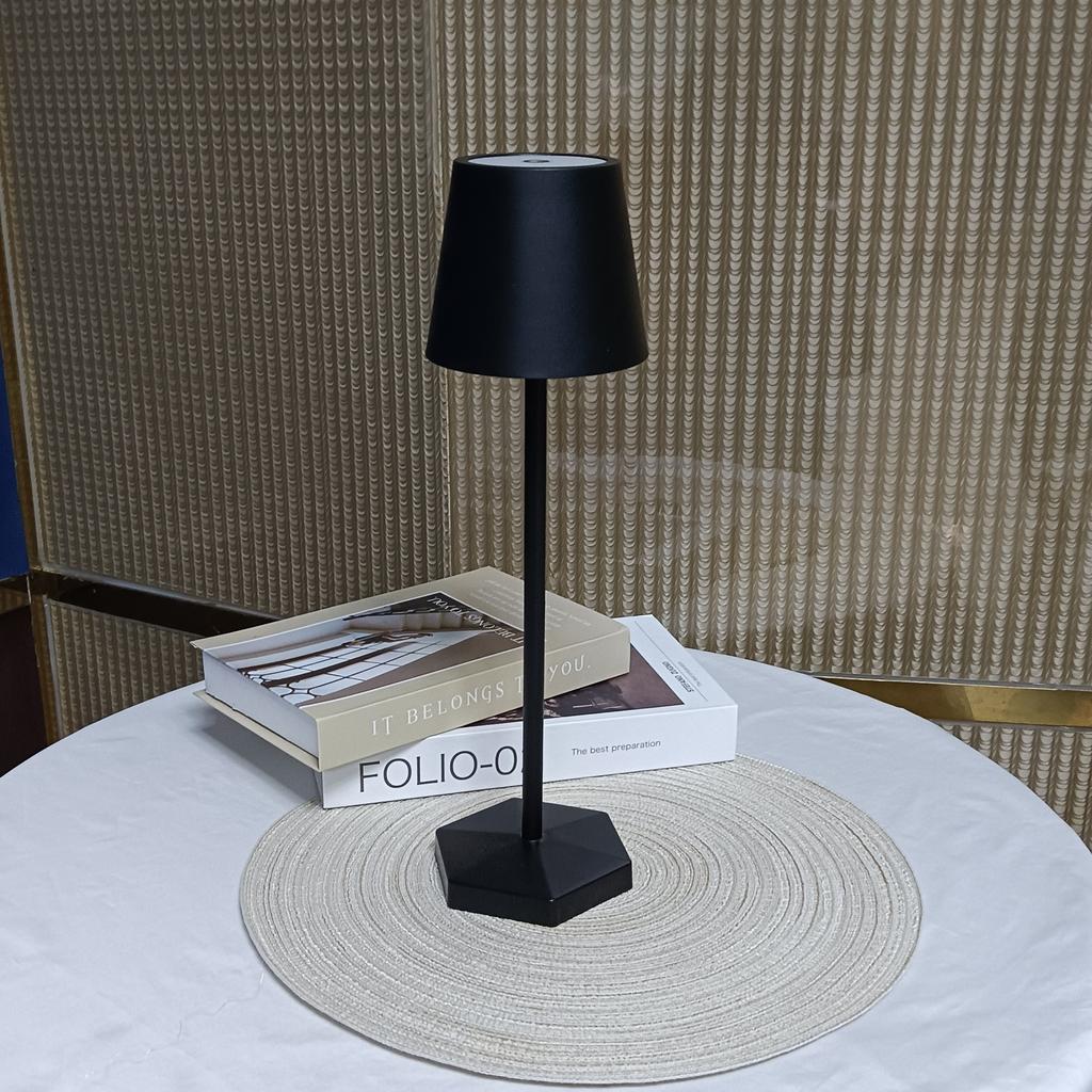 3 Colors Table Lamp LED Touch Sensor Desktop Night Light Rechargeable Wireless Reading Lamp For Hotel Bar Restaurant Room Decor