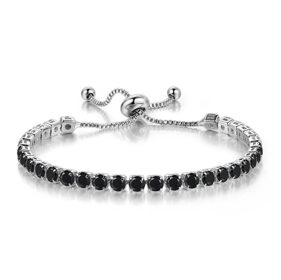 4mm Copper Inlaid Zircon Adjustable Crystal Tennis Bracelet for Women