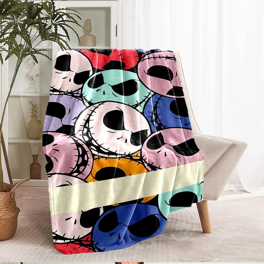 The Nightmare Before Christmas Theme Printed Blanket - Perfect for Couch, Bed, Travel & Outdoor Use | Machine Washable, Cozy & Durable.